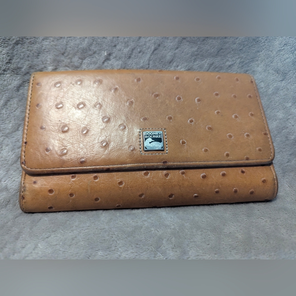 Dooney & Bourke Tan Ostrich Embossed Wallet